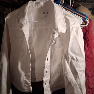 Elle Women's Classic White Jean Jacket